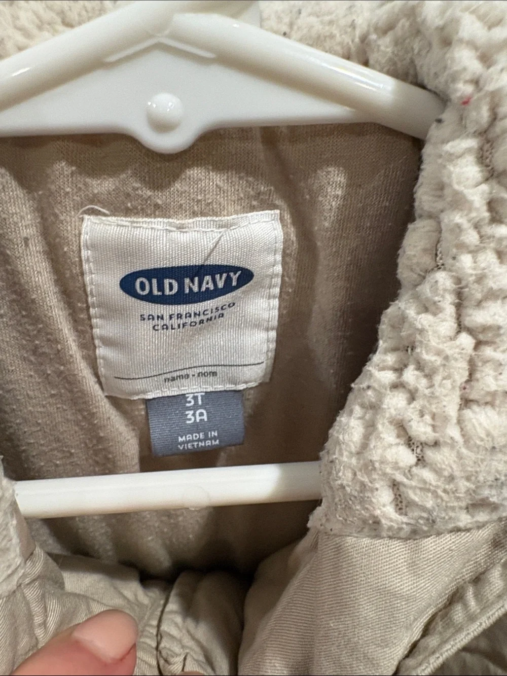 Old Navy Kids Hooded Sherpa-Lined Jacket - Cream